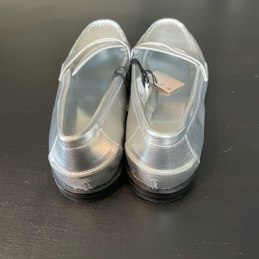Zara Metallic Silver Penny Loafers Size EU 41/ US 10 - Picture 3 of 7